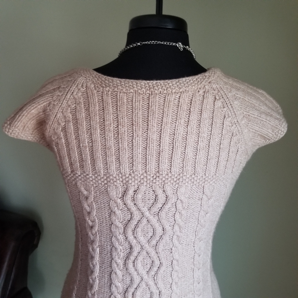 Kokun Cashmere Blend Cap Sleeve Cabled Sweater - Picture 6 of 7